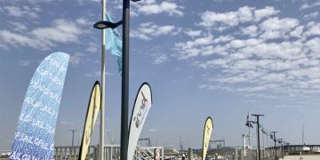 Farolas solares en los accesos a los pantalanes de Elcano dentro del programa de sostenibilidad del Sail GP